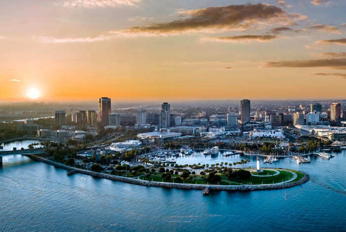 Aerial of Shoreline Park Long Beach
